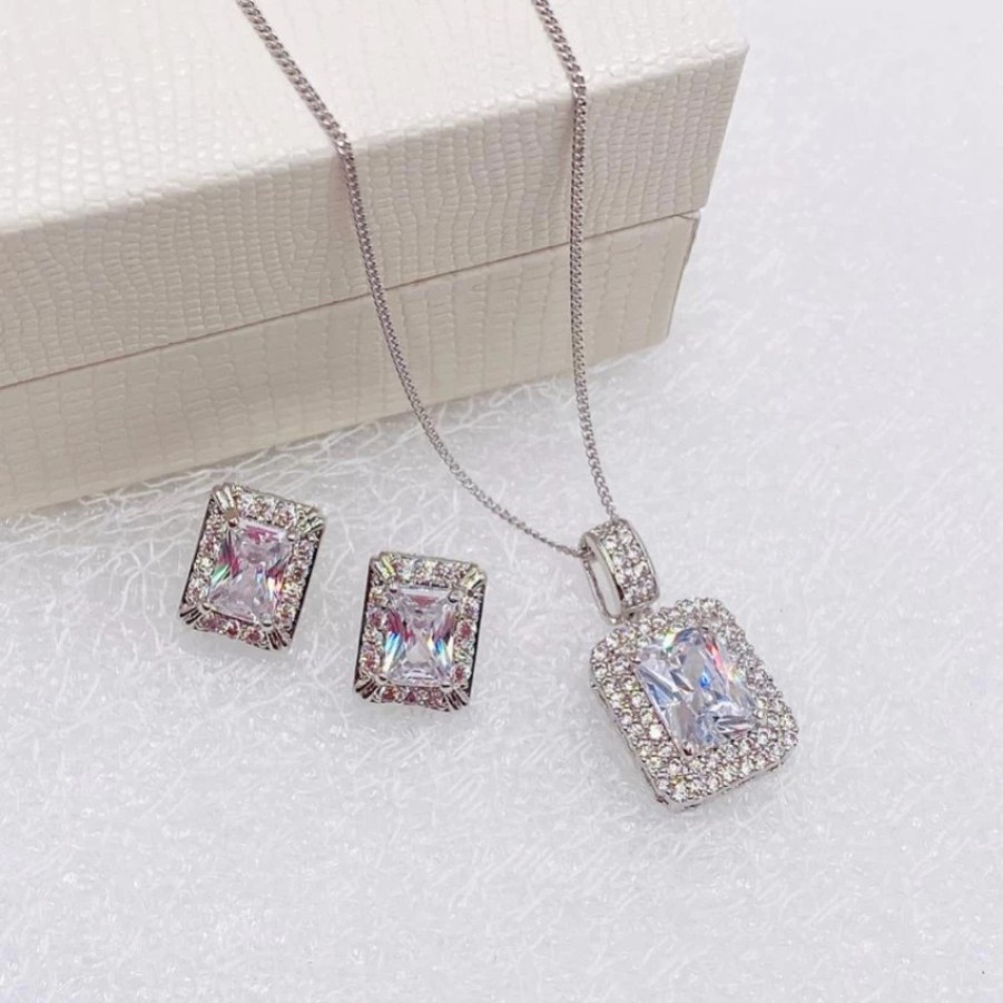 Ivory & Co Ivory And Co Art Deco Rectangular Crystal Jewellery Set Online