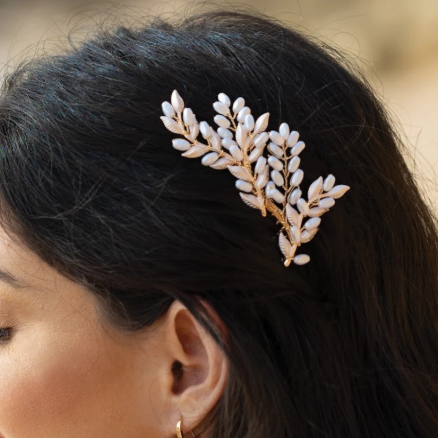 Ivory & Co Ivory And Co Summer Glow Gold Leafy Hair Comb Clearance