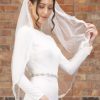 Perfect Bridal Perfect Bridal Ivory Single Tier Narrow Corded Lace Short Veil Online