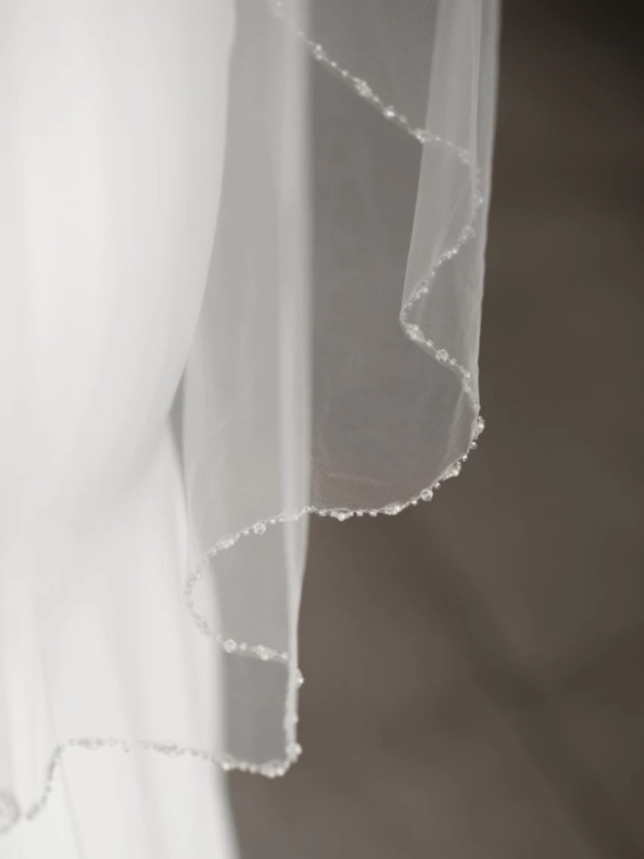 Linzi Jay Linzi Jay Single Tier Veil With Pearl And Beaded Edge La951 Online