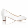 Perfect Bridal Perfect Bridal Melanie Dyeable Ivory Satin Block Heel Court Shoes Hot