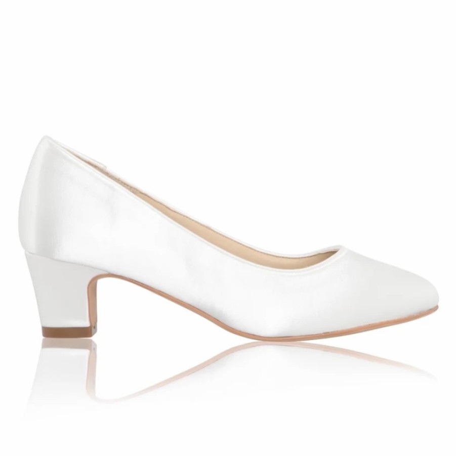 Perfect Bridal Perfect Bridal Melanie Dyeable Ivory Satin Block Heel Court Shoes Hot