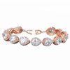 Lace & Favour Hampton Teardrop Cubic Zirconia Wedding Bracelet (Rose Gold) Hot