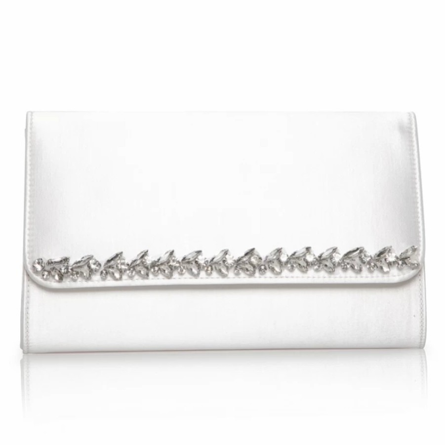 Perfect Bridal Perfect Bridal Yvette Dyeable Ivory Satin And Crystal Clutch Bag Wholesale