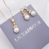 Lace & Favour Elegance Gold Crystal And Pearl Bridal Jewellery Set Clearance