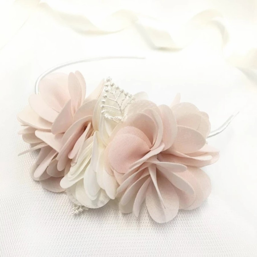 Beads & Beyond Madelyn Blush And Ivory Flowers Side Headband Online