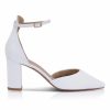 Perfect Bridal Perfect Bridal Liberty Ivory Suede Block Heel Ankle Strap Court Shoes New