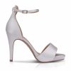 Perfect Bridal Perfect Bridal Tiffany Dyeable Ivory Satin High Heel Ankle Strap Platform Sandals Hot