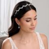 Lace & Favour Cortez Silver Dainty Cubic Zirconia Wedding Headband Hot