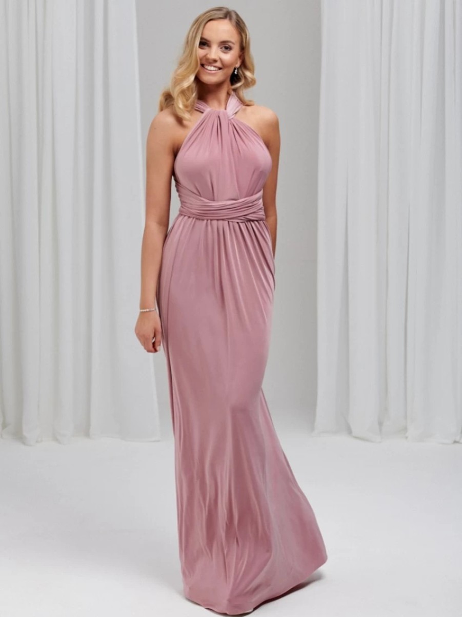 Lace & Favour Emily Rose Dusty Rose Multiway Bridesmaid Dress (One Size) Best