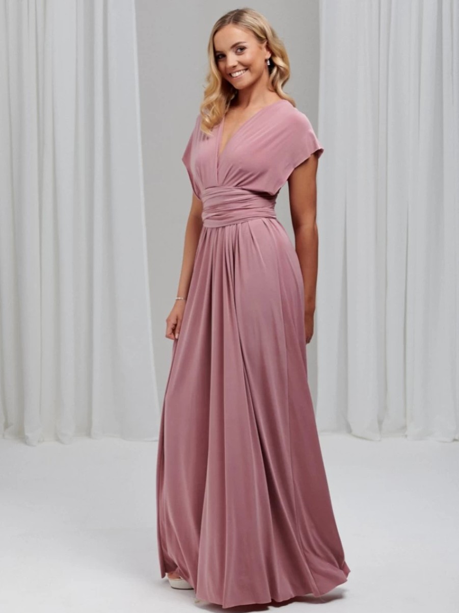 Lace & Favour Emily Rose Dusty Rose Multiway Bridesmaid Dress (One Size) Best