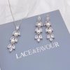 Lace & Favour Amalia Cubic Zirconia And Pearl Bridal Jewellery Set Clearance