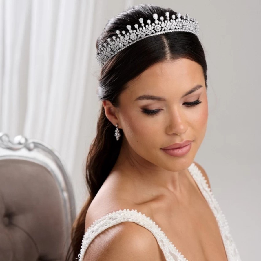 Lace & Favour Windsor Cubic Zirconia Crystal Wedding Tiara Best