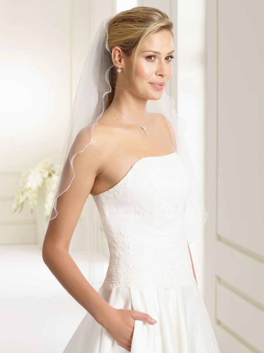 Bianco Evento Bianco Ivory Single Tier Corded Edge Waist Length Veil S187 Online