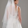 Twilight Designs Dorado Ivory Two Tier Cut Edge Pearl Bridal Veil Clearance