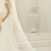 Bianco Evento Bianco Ivory Two Tier Beaded Edge Cathedral Veil S397 Best