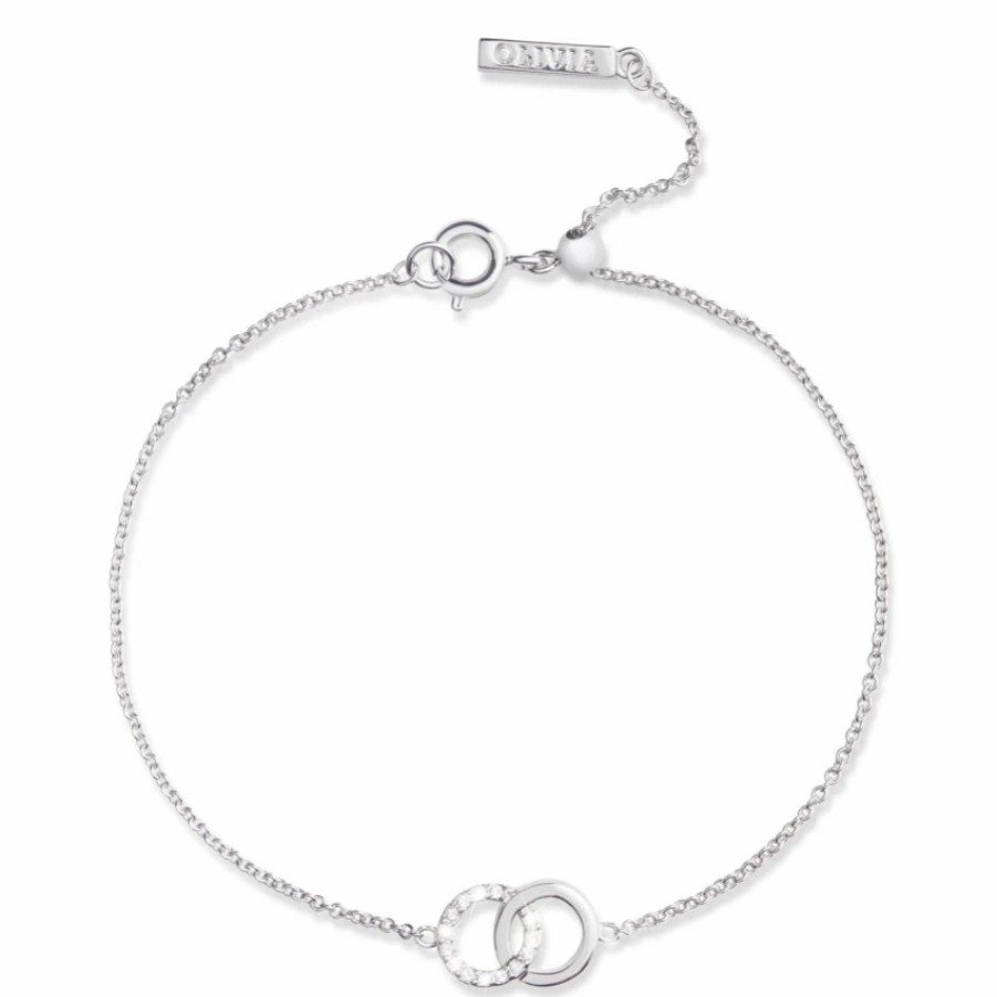 Olivia Burton Olivia Burton Bejewelled Silver Interlink Chain Bracelet Clearance