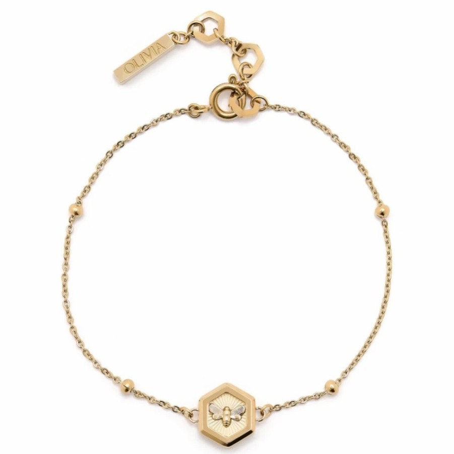 Olivia Burton Olivia Burton Minima Bee And Honeycomb Dainty Gold Bracelet Best