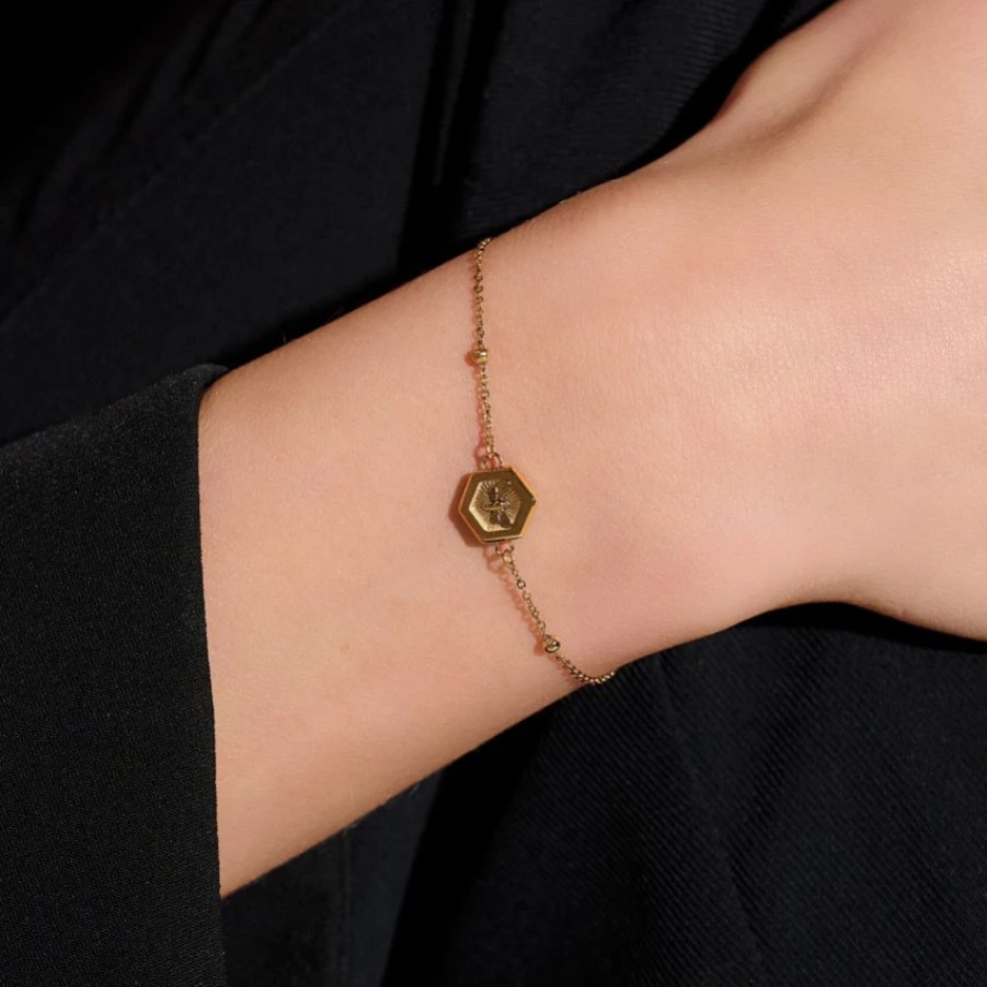 Olivia Burton Olivia Burton Minima Bee And Honeycomb Dainty Gold Bracelet Best