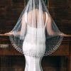 Perfect Bridal Perfect Bridal Ivory Two Tier Heavily Embellished Short Pearl Veil Best