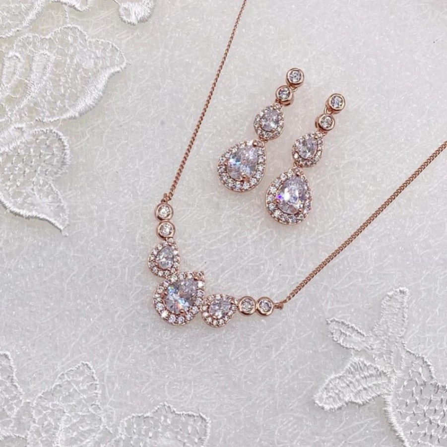 Ivory & Co Ivory And Co Sorbonne Rose Gold Bridal Jewellery Set Best