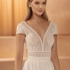 Bianco Evento Bianco Ivory Boho Lace Cap Sleeve Bridal Top E436 Online