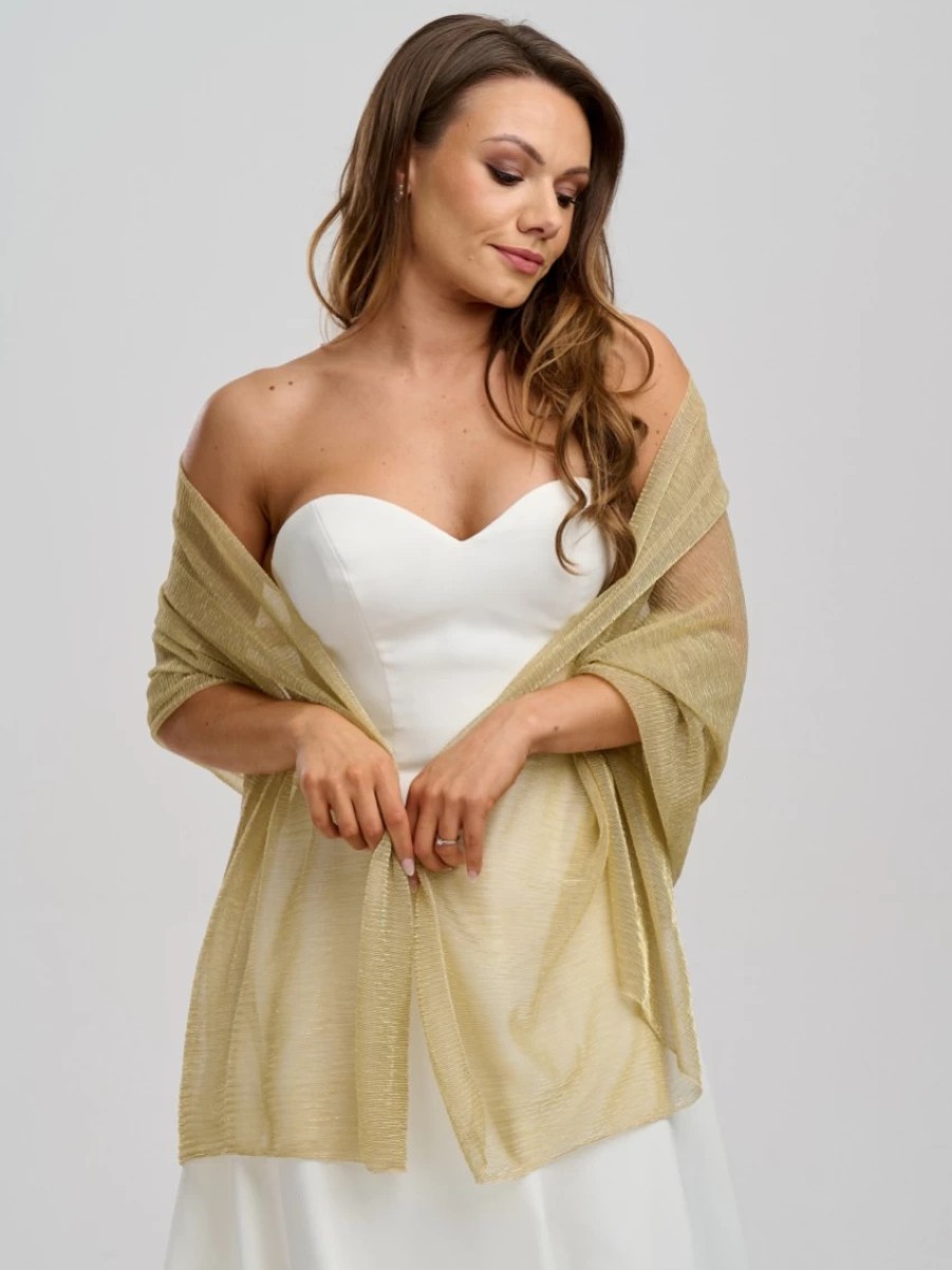 Poirier Gold Metallic Wedding Shawl Online