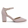 Perfect Bridal Perfect Bridal Freya Blush Suede Two Part Block Heel Court Shoes Clearance