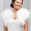 Beverly Hills Hayworth Ivory Ostrich Feather Bridal Bolero Clearance