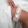 Boudoir Couture Liberty Blush And Ivory Lace Frill Bridal Garter With Double Bow Online