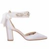 Perfect Bridal Perfect Bridal Aimee Ivory Satin Embellished Tie Up Block Heels Wholesale