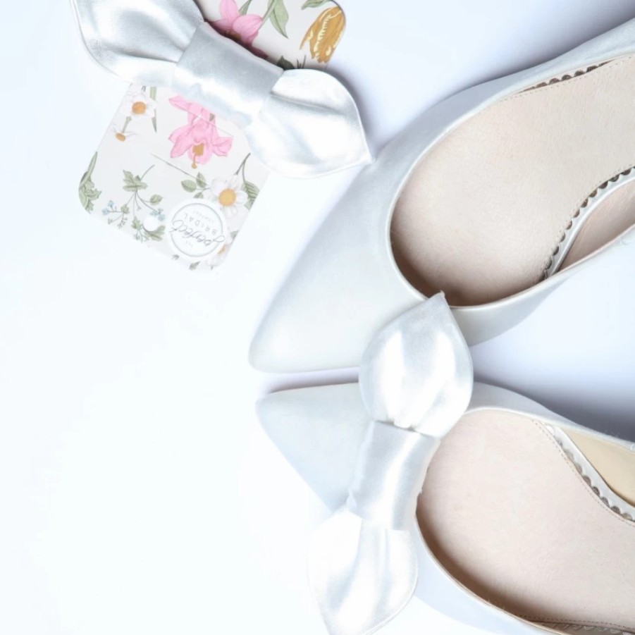 Perfect Bridal Perfect Bridal Fig Ivory Satin Bow Shoe Clips Best