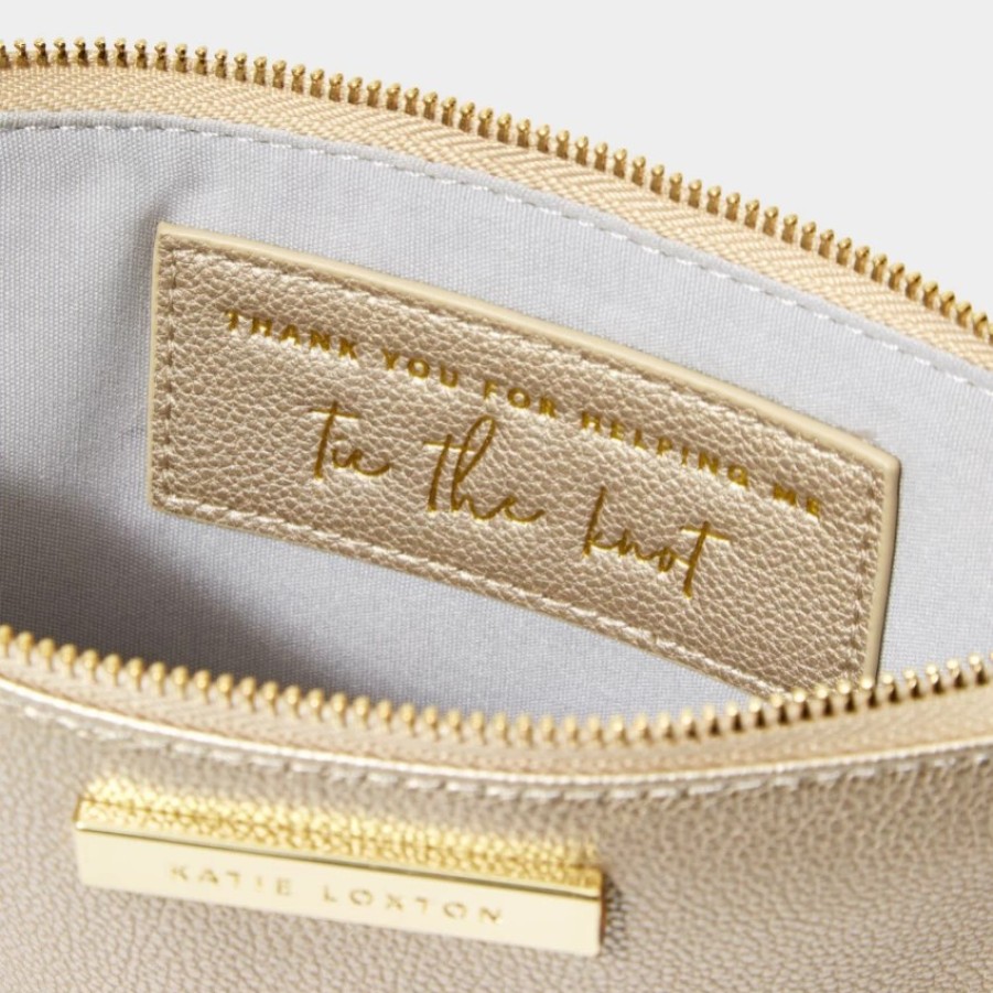 Katie Loxton Katie Loxton Thank You For Helping Me Tie The Knot Gold Pouch With Pearl Stone New