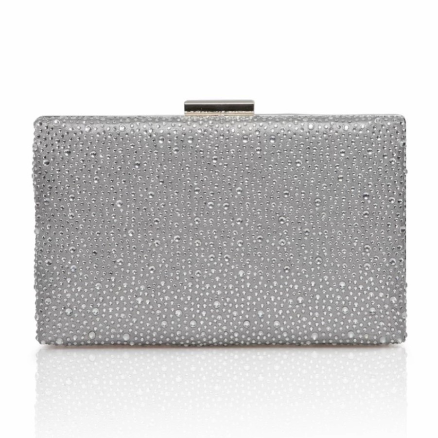 Perfect Bridal Perfect Bridal Sorrel Silver Sparkly Diamante Box Clutch Bag Wholesale