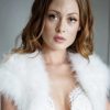 Beverly Hills Sophia Ivory Feather Bridal Bolero Clearance