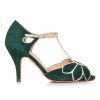 Rachel Simpson Rachel Simpson Mimosa Forest Green Suede Vintage T-Bar Shoes Hot