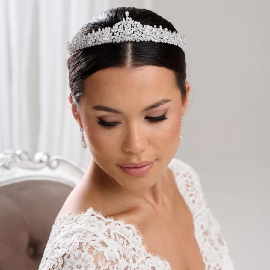 Lace & Favour Chandelier Classic Cubic Zirconia Wedding Tiara Online