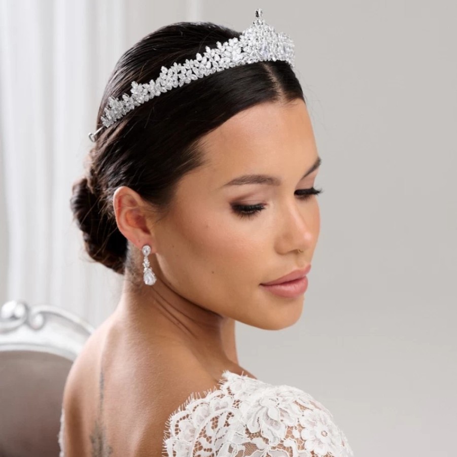 Lace & Favour Chandelier Classic Cubic Zirconia Wedding Tiara Online