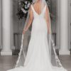 Linzi Jay Linzi Jay Single Tier Ivory Cathedral Veil With Beaded Lace Edge V742 Online