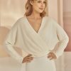 Bianco Evento Bianco Ivory Knitted V-Neck Bridal Sweater E341 Online