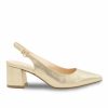 Pink Paradox London Paradox London Imelda Champagne Shimmer Low Block Heel Slingbacks Wholesale