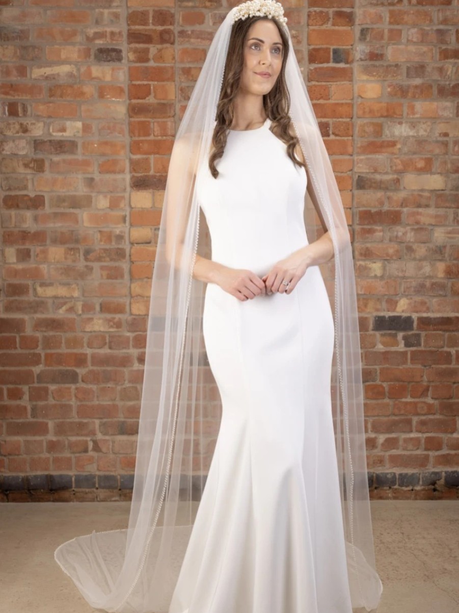 Perfect Bridal Perfect Bridal Ivory Single Tier Pearl Edge Cathedral Veil Clearance