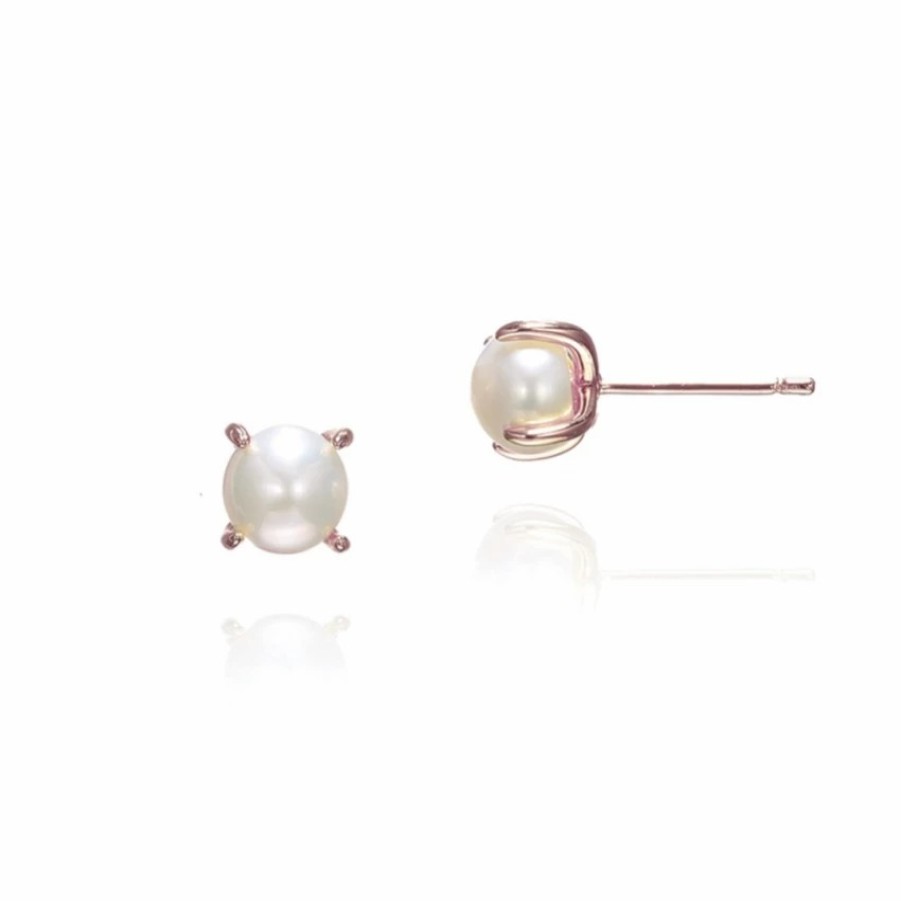 Ivory & Co Ivory And Co Cairo Rose Gold Classic Pearl Stud Earrings Clearance