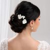 Lace & Favour Paradise Ivory Ceramic Flower Hair Pins Hot