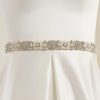 Bianco Evento Bianco Crystal And Pearl Embellished Satin Dress Belt Clearance