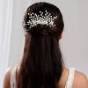 Lace & Favour Cascade Pearl Spray Wedding Hair Comb Best