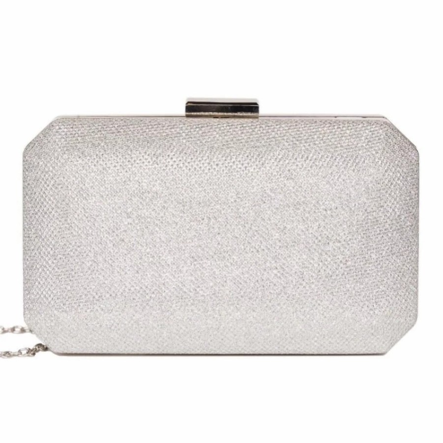 Pink Paradox London Paradox London Dulcie Silver Glitter Box Clutch Bag Hot