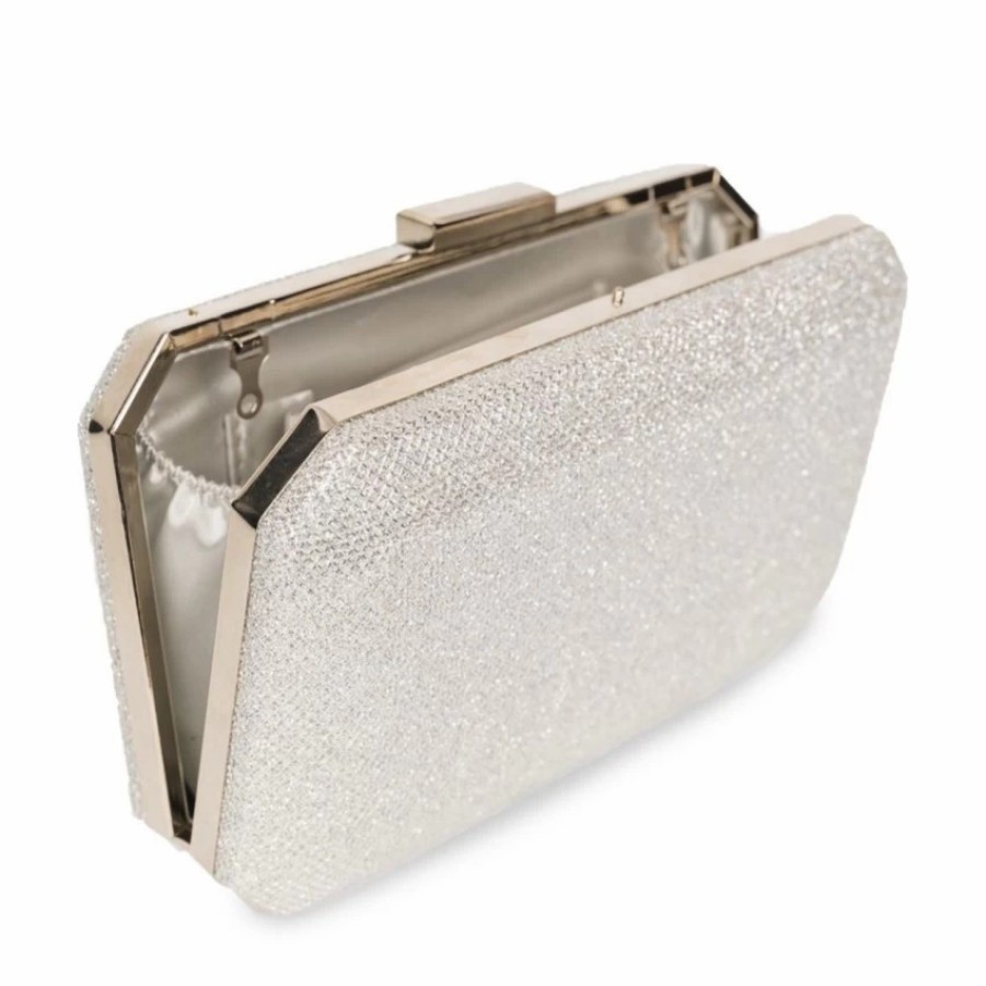 Pink Paradox London Paradox London Dulcie Silver Glitter Box Clutch Bag Hot