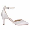 Perfect Bridal Perfect Bridal Ella Mid Dyeable Ivory Satin Keshi Pearl Ankle Strap Court Shoes (Wide Fit) Best