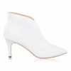 Perfect Bridal Perfect Bridal Zara Ivory Leather Pointed Toe V Front Wedding Boots Best